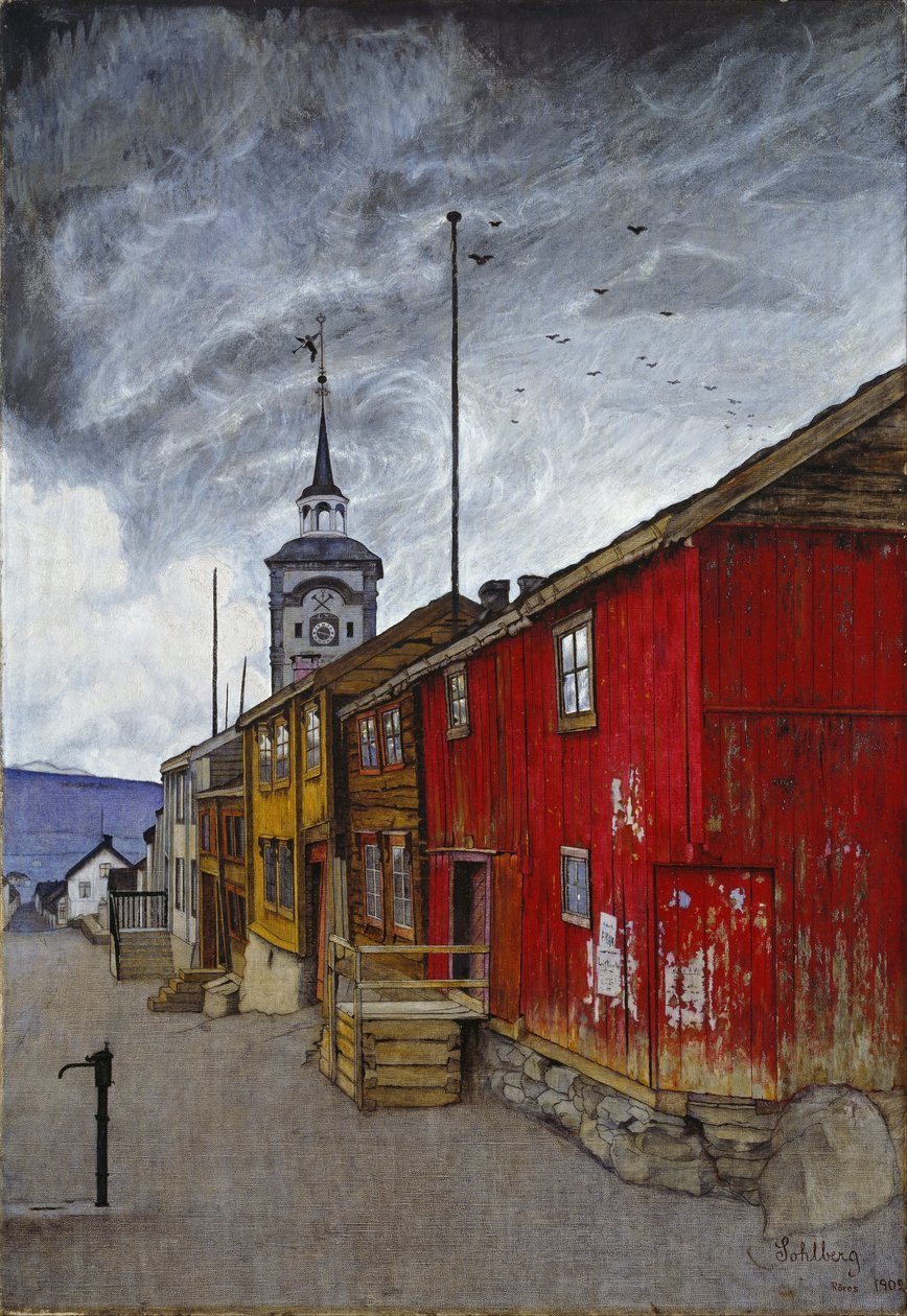 Street in Røros by Harald Oscar Sohlberg
