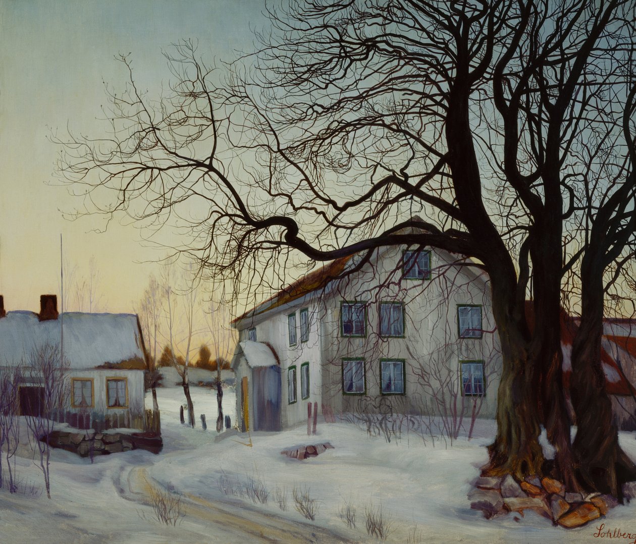 Winter Evening by Harald Oscar Sohlberg