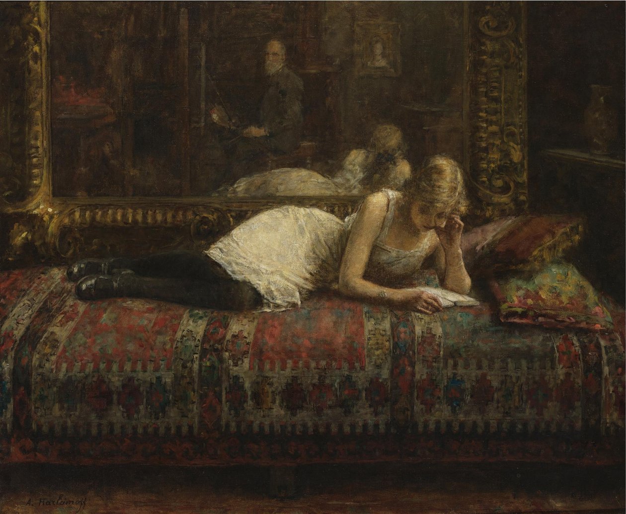 The Artist and His Model by Harlamov