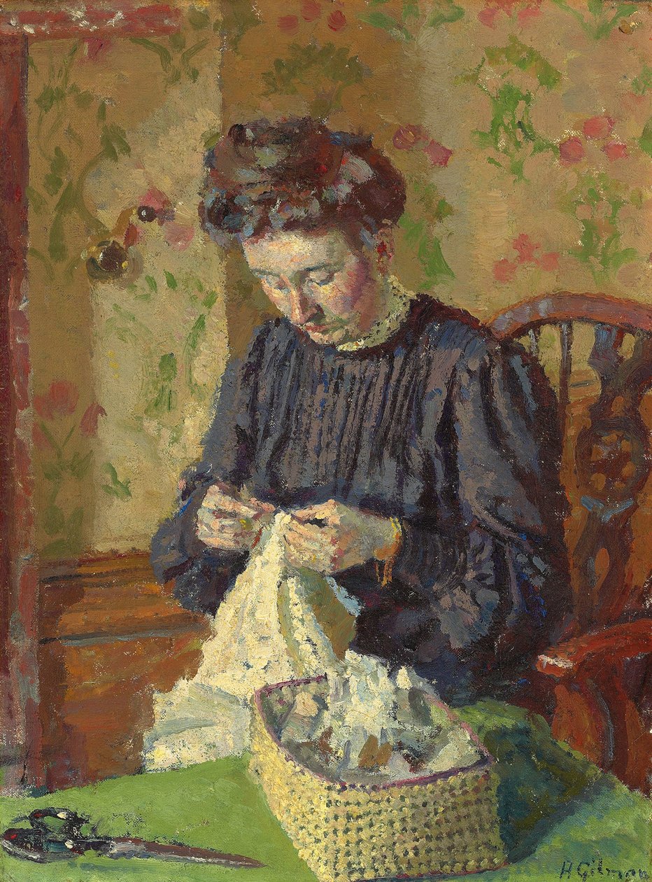 Woman Sewing by Harold Gilman