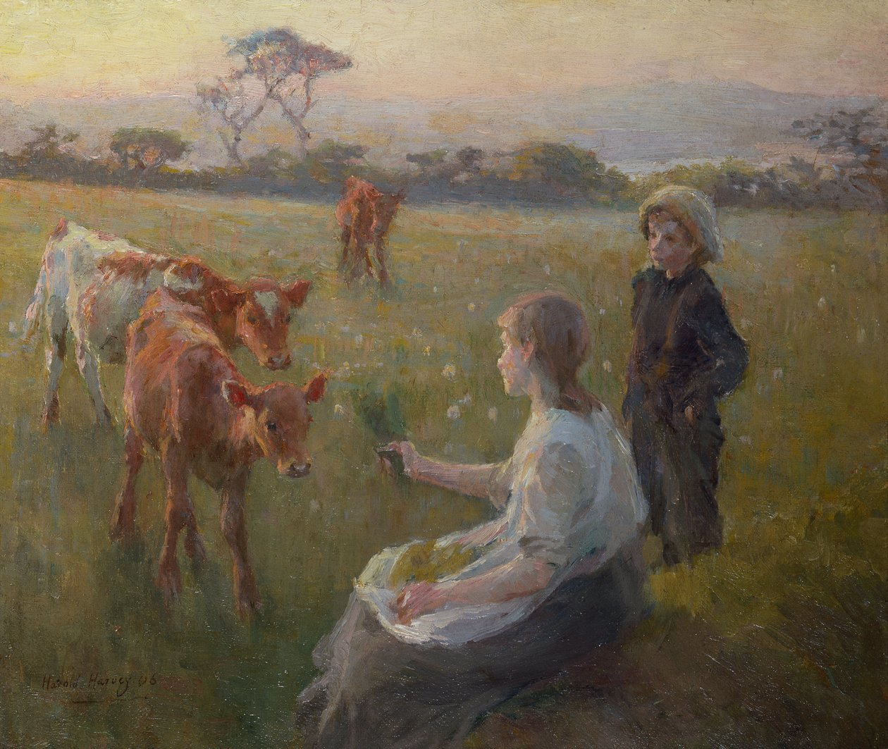 Feeding the Calves by Harold Harvey