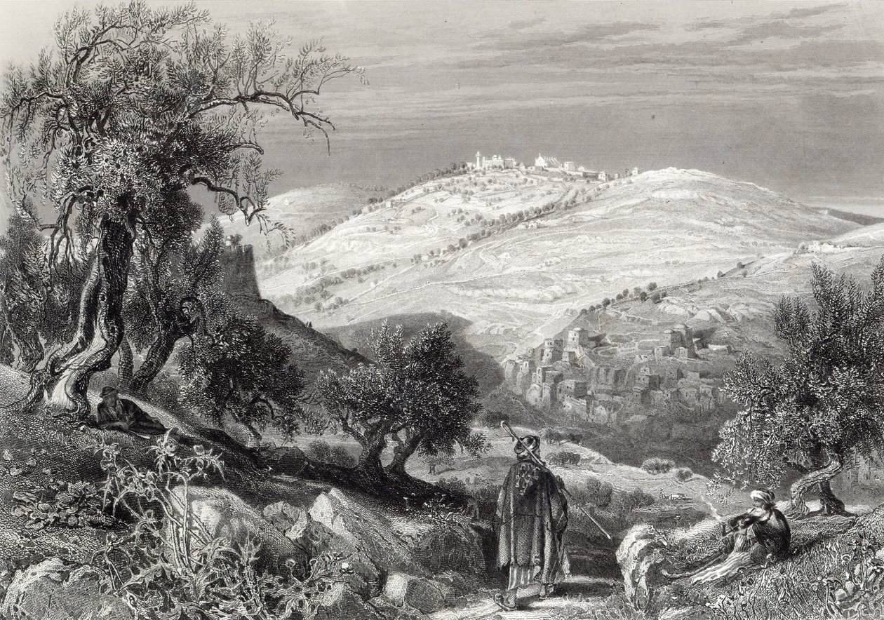 The Mount of Olives, from Mount Zion (engraved by S. Bradshaw) by Harry Fenn