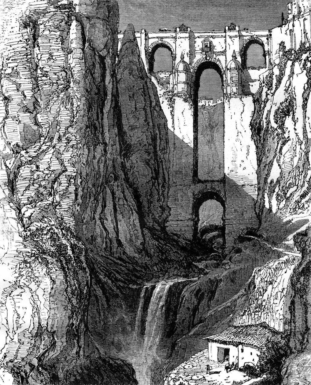 Puente Nuevo, Ronda, Spain, 19th century by Harry Fenn