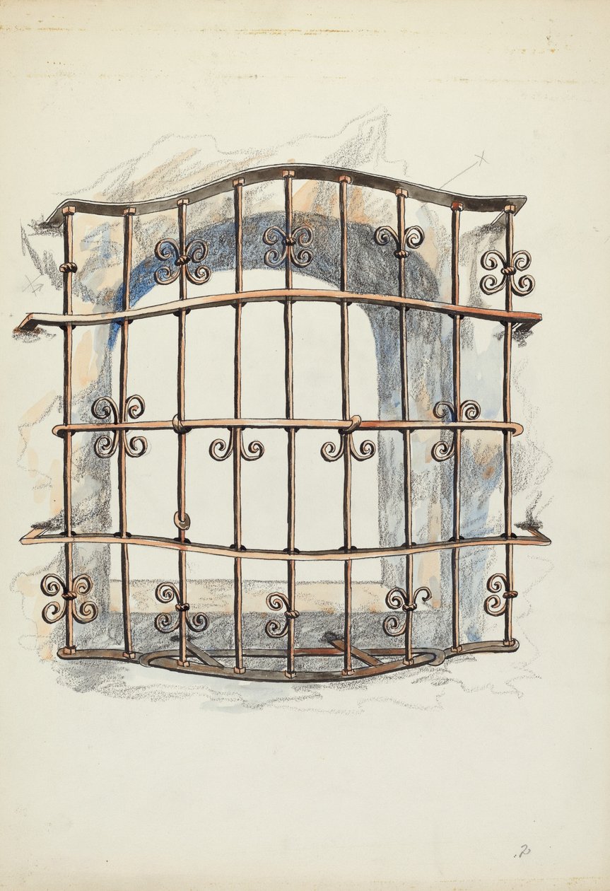 Iron Grille at Window by Harry Mann Waddell