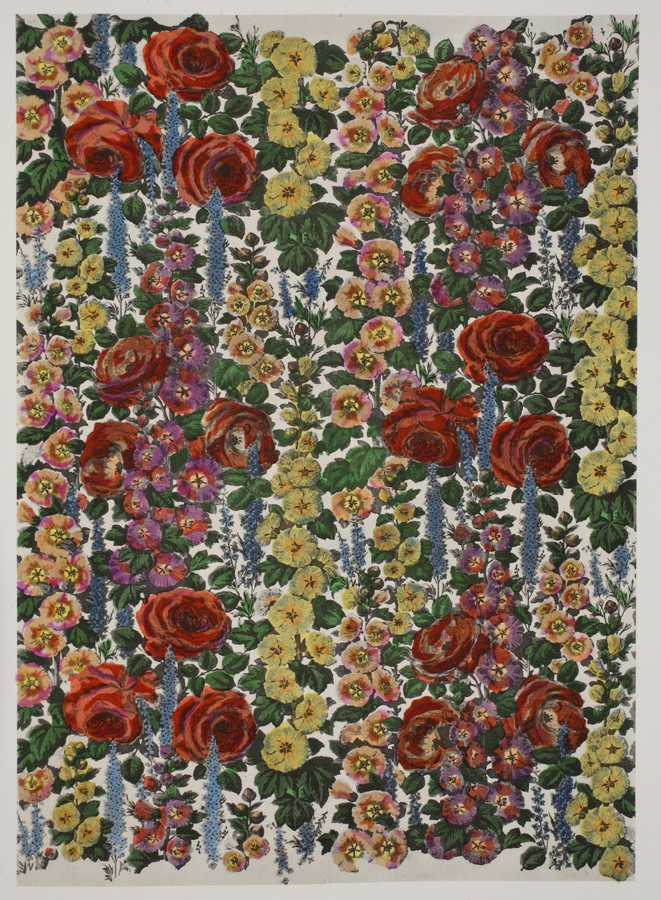 Hollyhocks and Roses, published 1933 by Harry Wearne