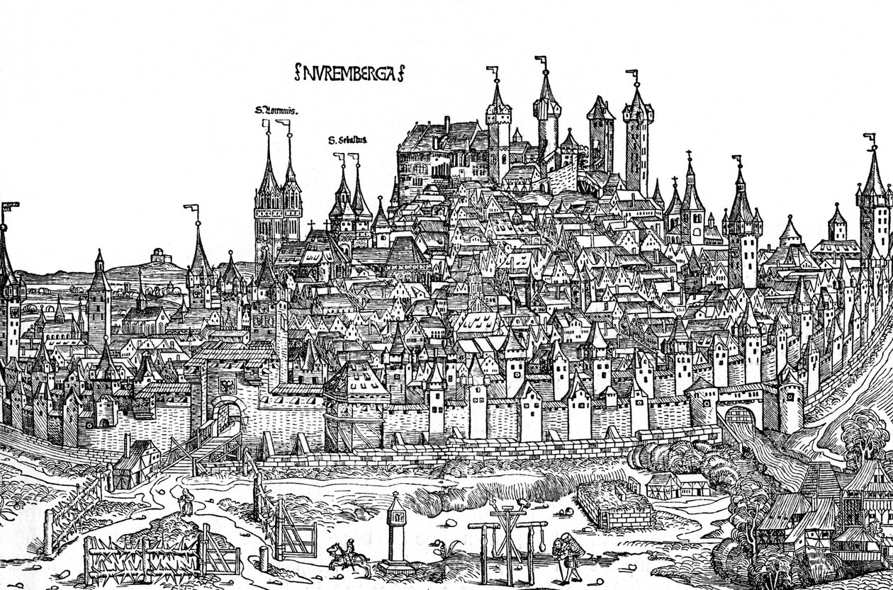 Nurnburg View in the 15th Century by Hartmann Schedel