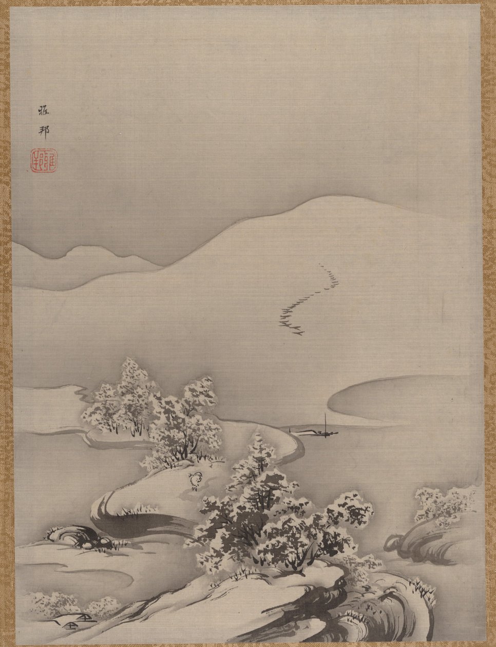 Lake and Causeway by Hashimoto Gaho