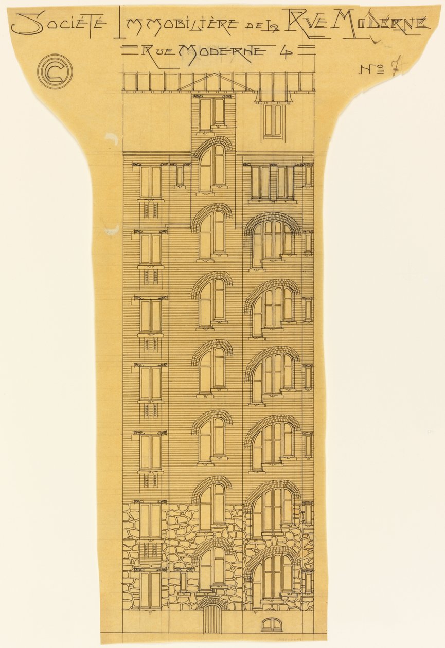 Elevation of an Apartment Building by Hector Guimard