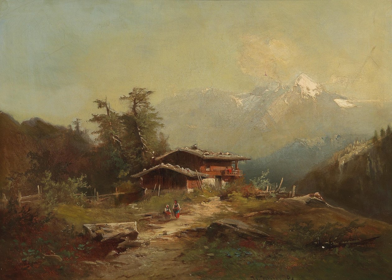 Alpine Landscape by Heinrich Hiller