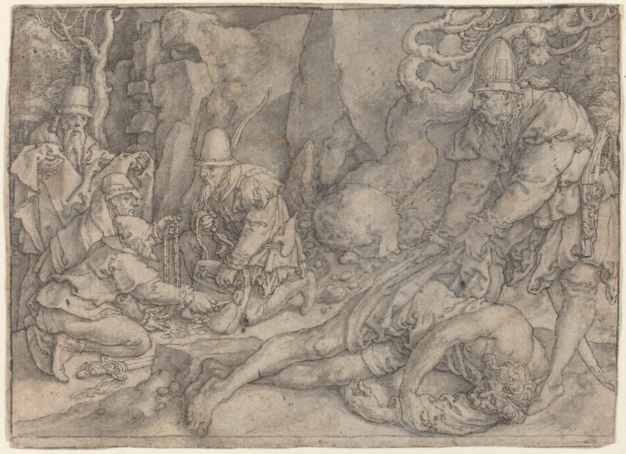 A Man Overpowered By Thieves by Heinrich Aldegrever