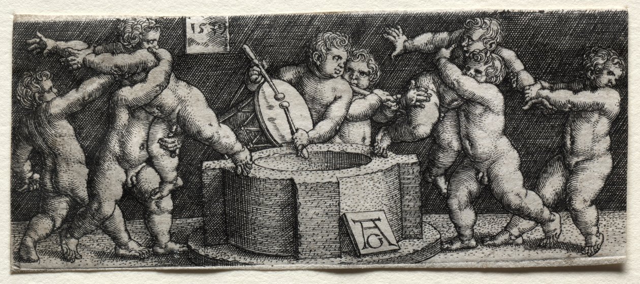 Eight Nude Children at a Well by Heinrich Aldegrever