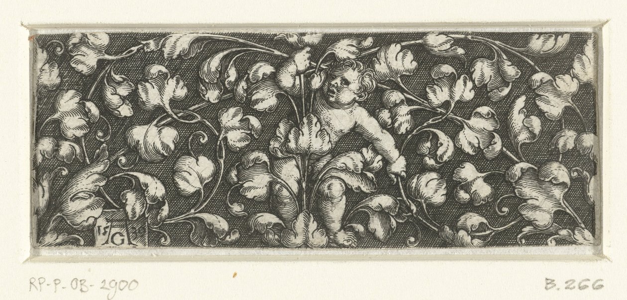 Frieze with Foliage and a Child by Heinrich Aldegrever