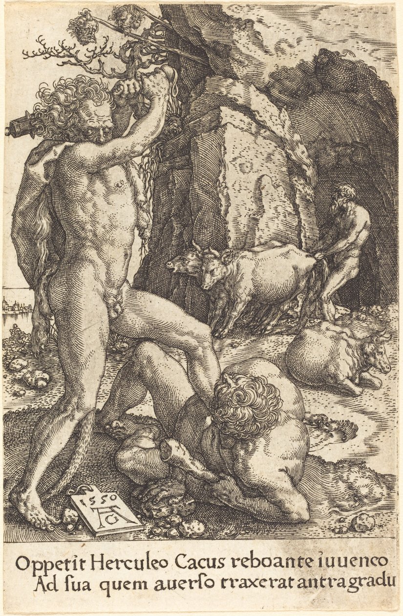 Hercules Killing Cacus by Heinrich Aldegrever