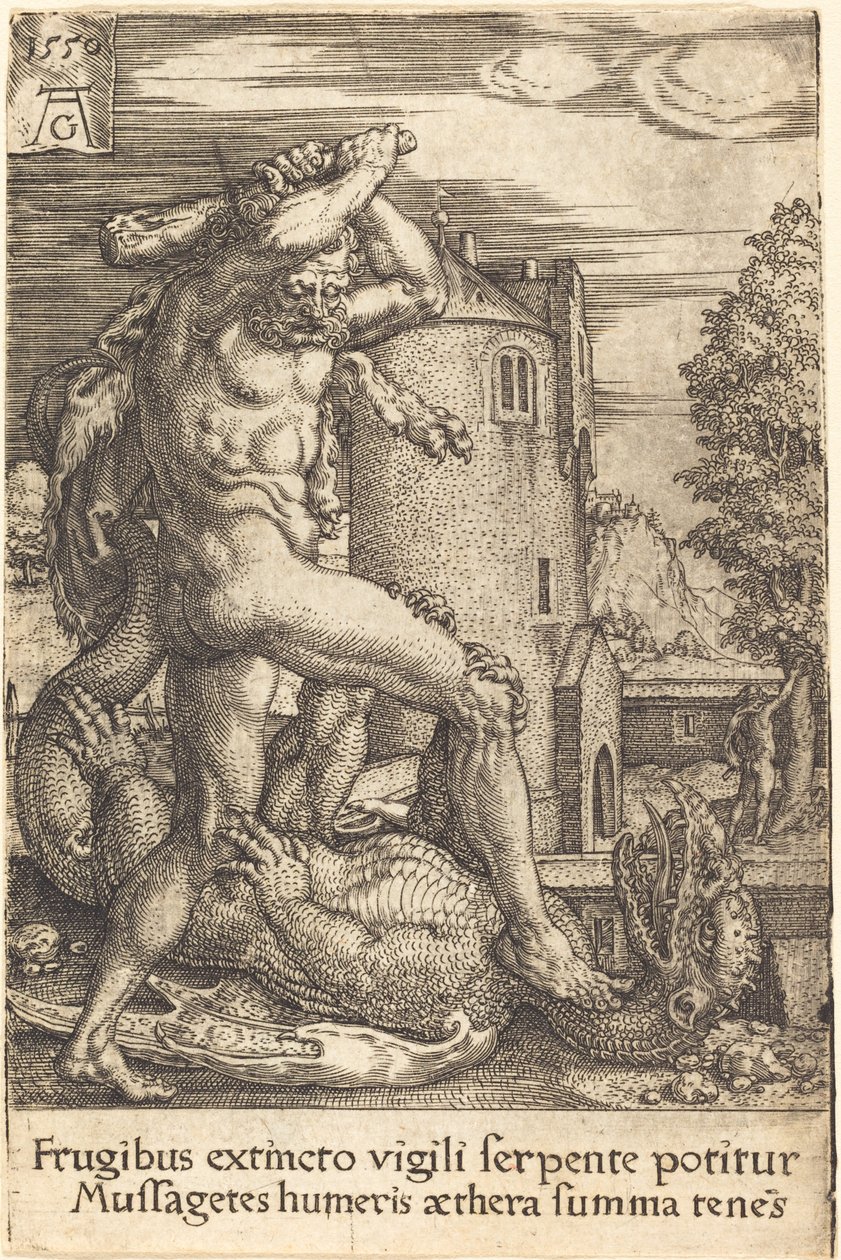 Hercules Slaying the Dragon by Heinrich Aldegrever