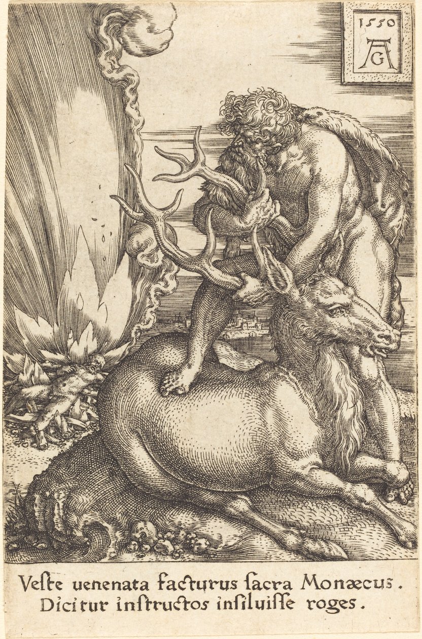 Hercules and the Hind by Heinrich Aldegrever