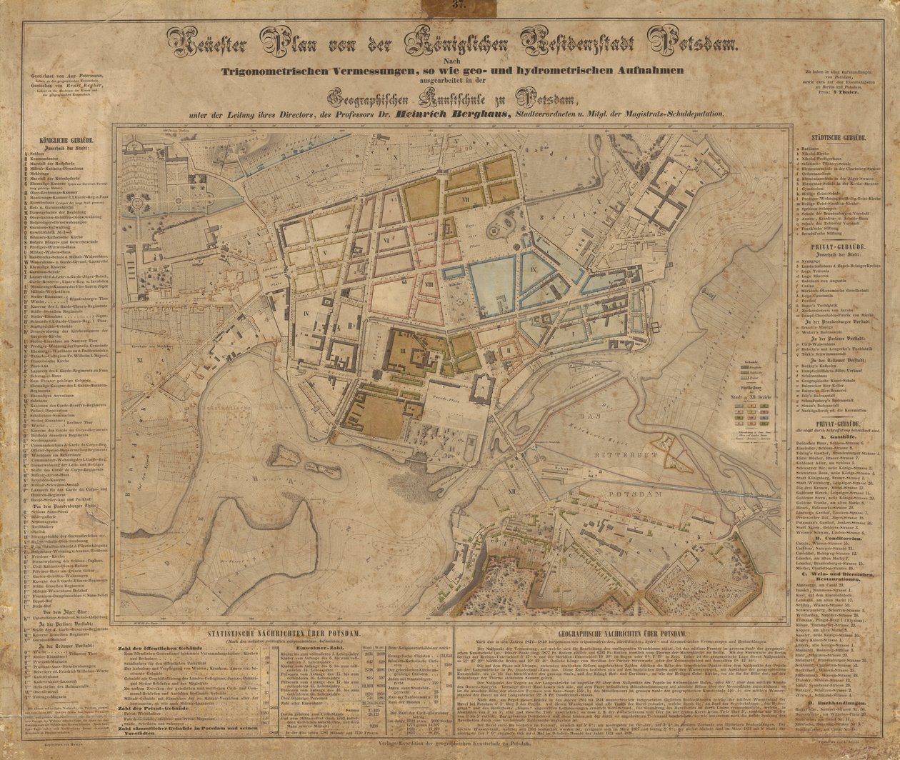 Plan of Potsdam by Heinrich Berghaus
