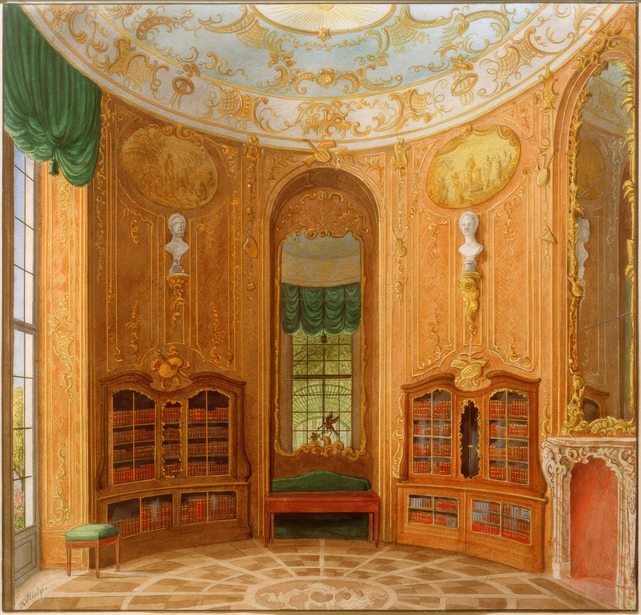 Library of Sanssouci Palace by Heinrich Hintze