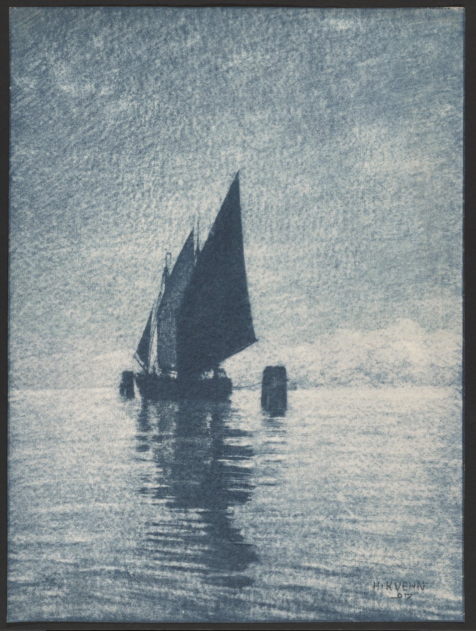 Moored Sailboat by Heinrich Kuhn