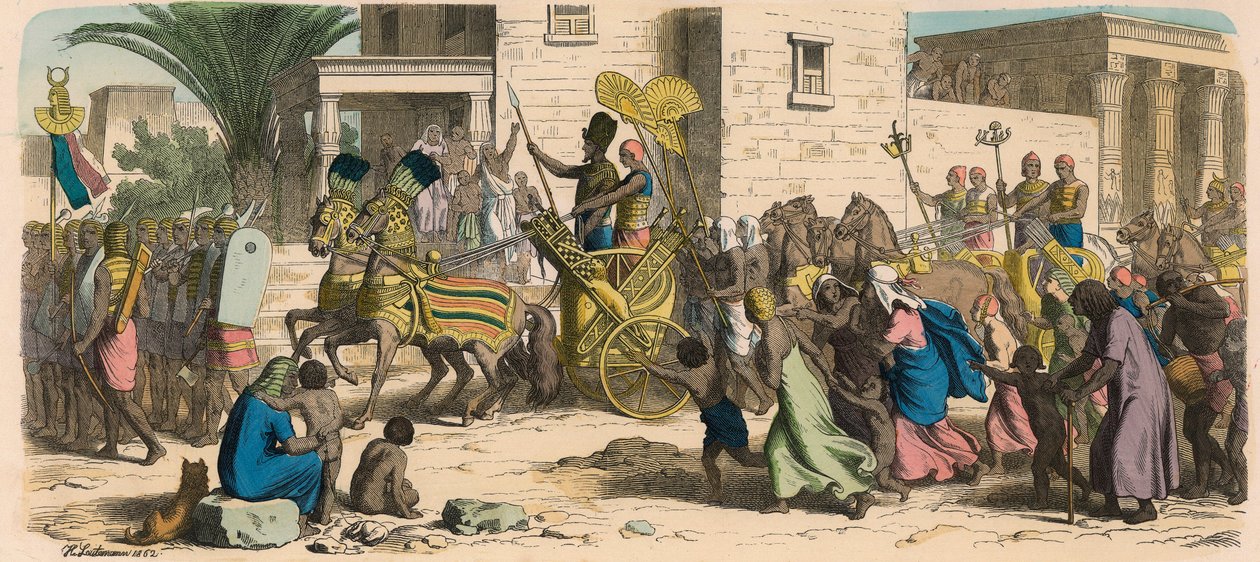 Ancient Egypt: The Pharaoh marching to war by Heinrich Leutemann
