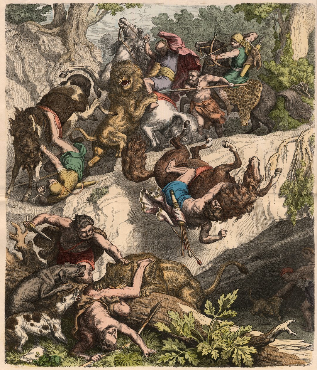 The Carthaginians: Lion Hunt by Heinrich Leutemann