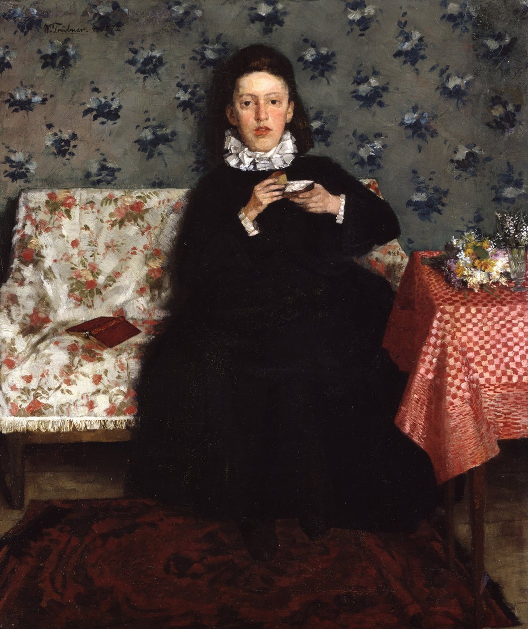 On the Sofa by Heinrich Wilhelm Trübner