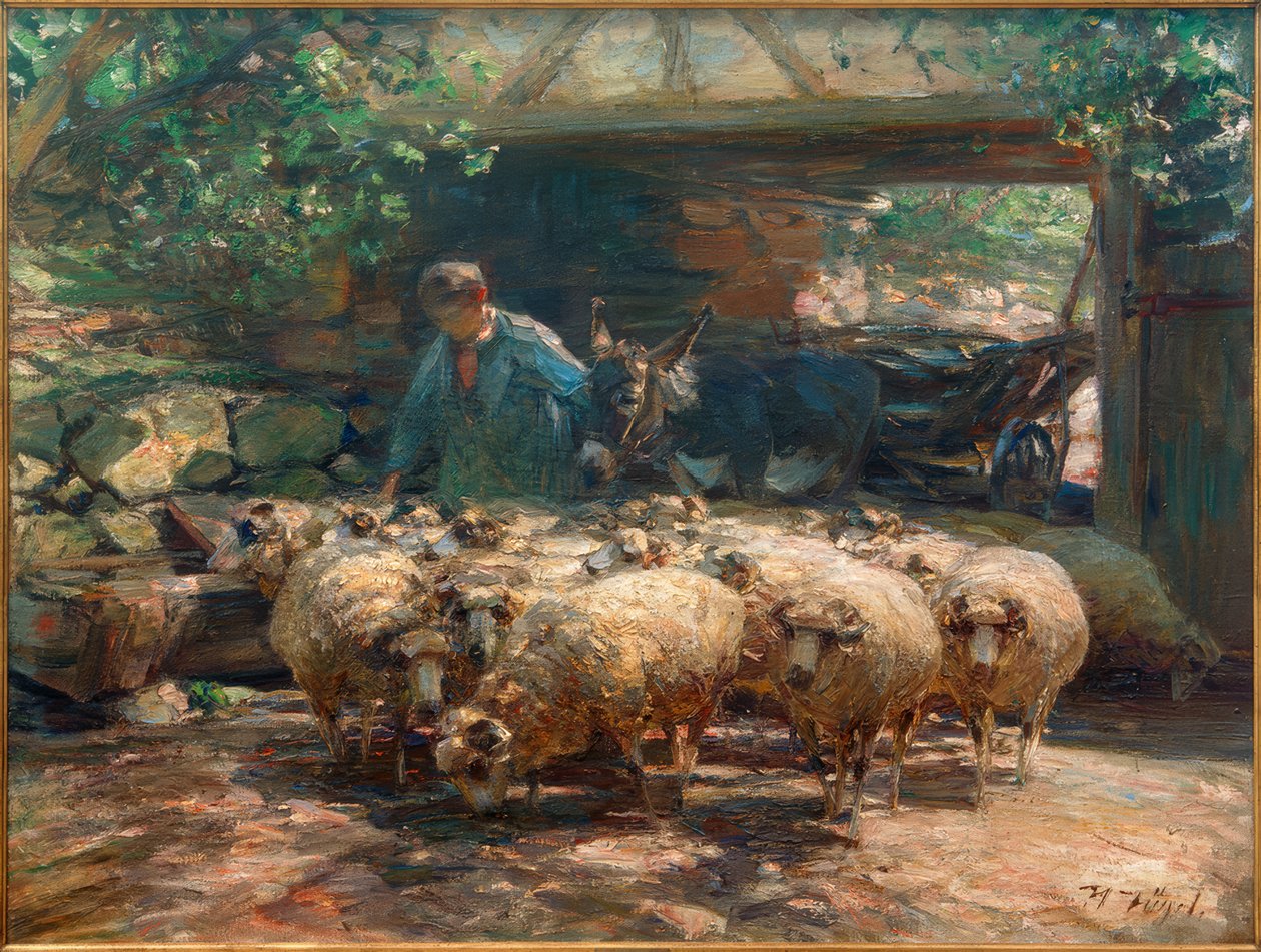 Driving Out the Sheep Herd by Heinrich von Zügel