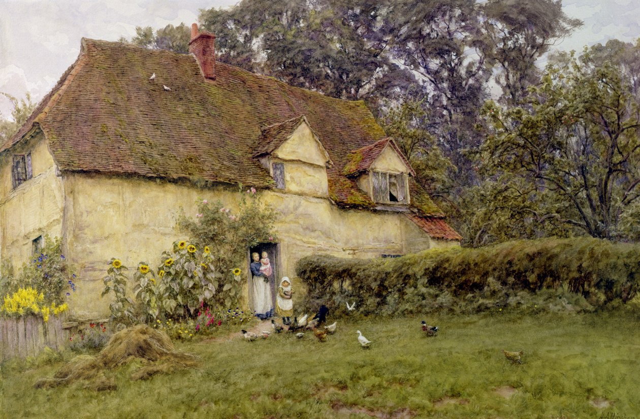 Feeding the Fowls by Helen Allingham