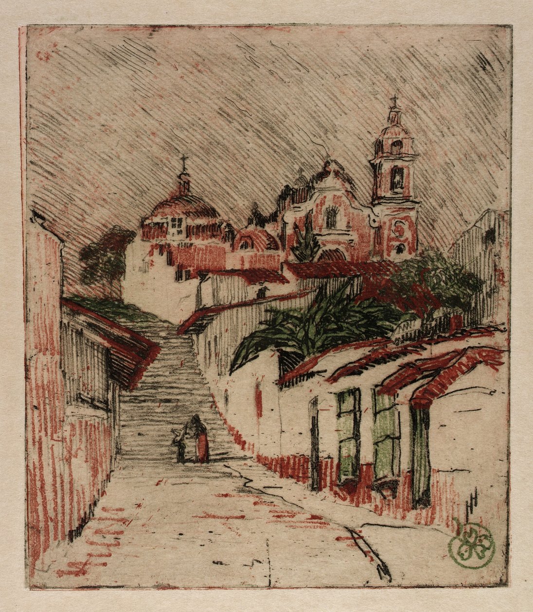 Church at Cuernavaca, Mexico by Helen Hyde