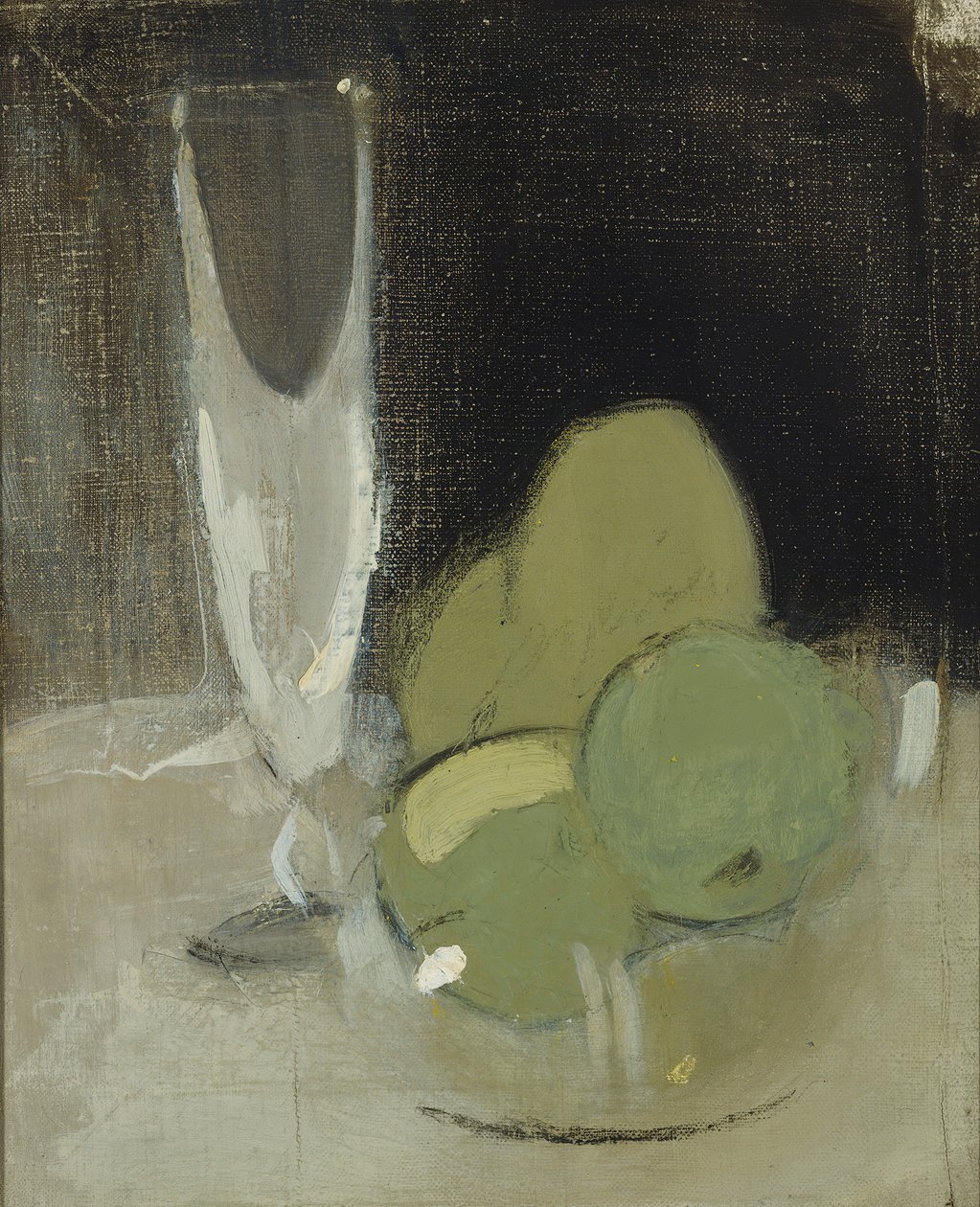 Green Apples and Champagne Glass by Helene Schjerfbeck