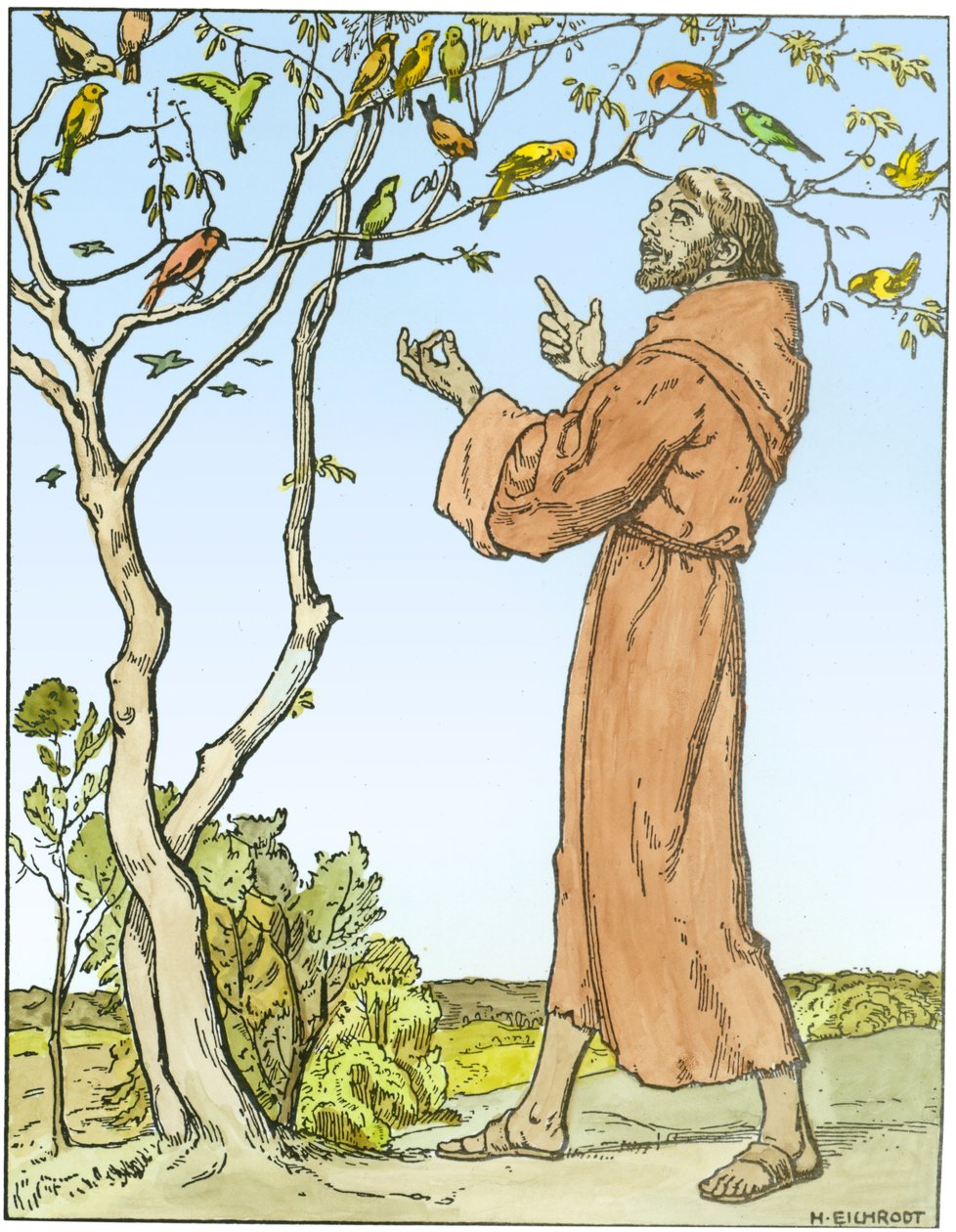 St. Francis of Assisi preaching to the birds by Hellmut Eichrodt