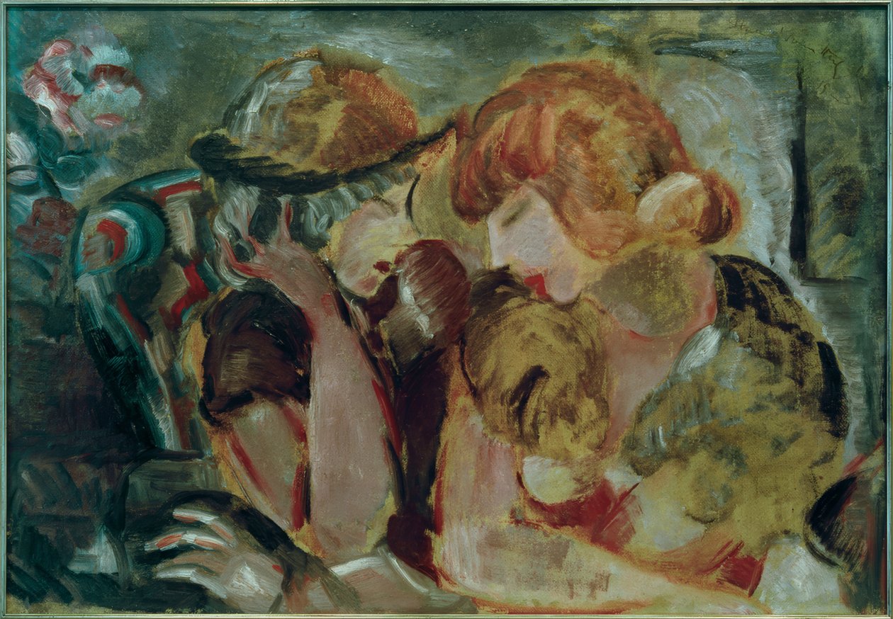 Two Young Women in Conversation by Helmut Kolle
