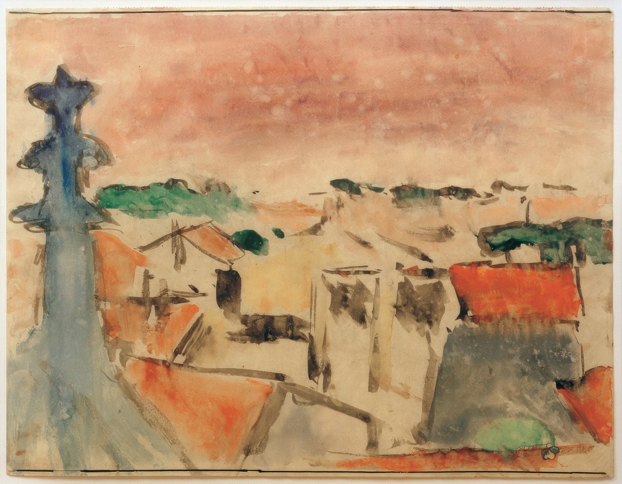 Village under Violet Sky by Helmuth Macke