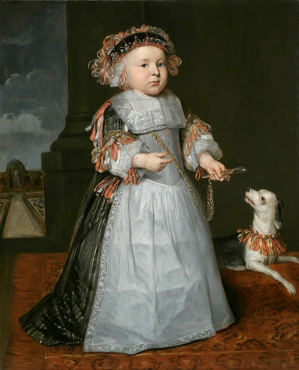 A young boy with a dog by Hendrick Berckman