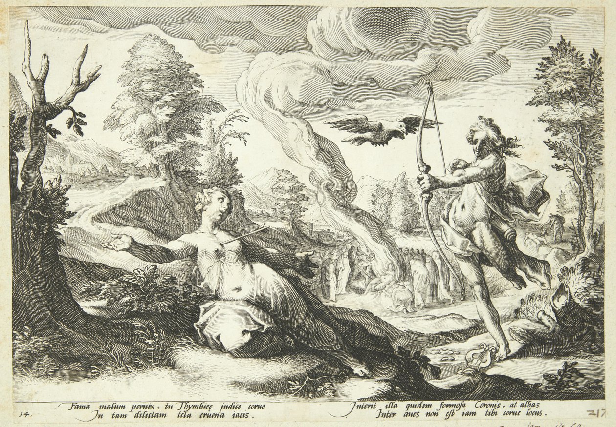 Apollo Killing Coronis by Hendrick Goltzius