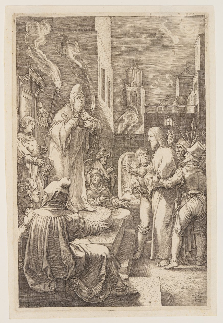 Christ before Caiaphas, from The Passion by Hendrick Goltzius