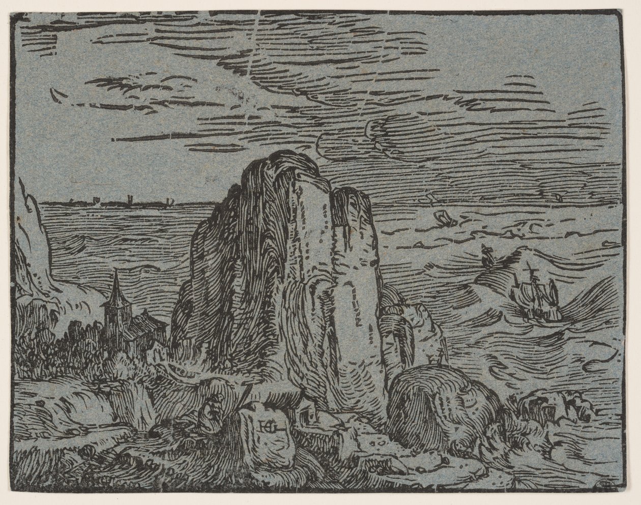 Cliff on a Seashore by Hendrick Goltzius