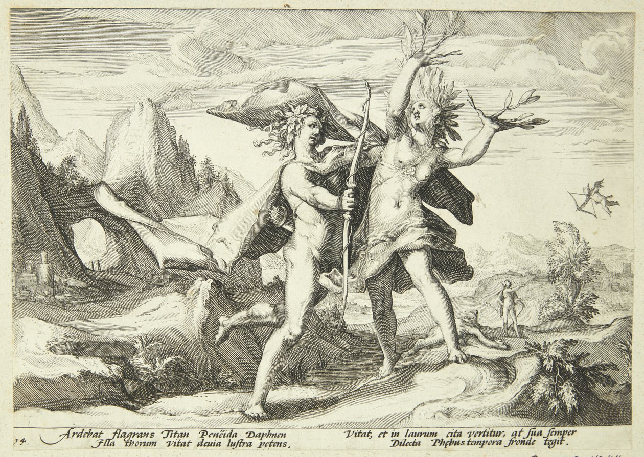 Daphne Transformed into a Laurel Tree by Hendrick Goltzius