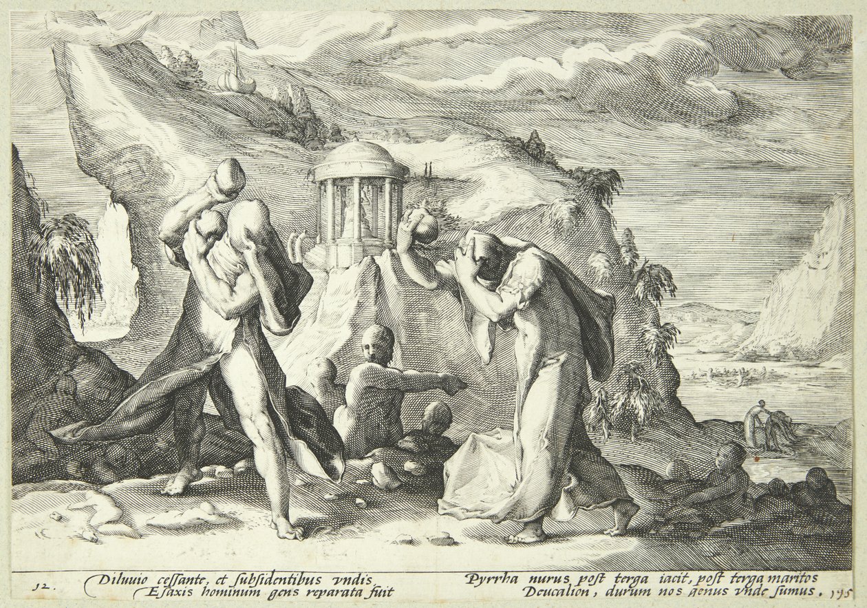Deucalion and Pyrrha Repopulating the World by Hendrick Goltzius