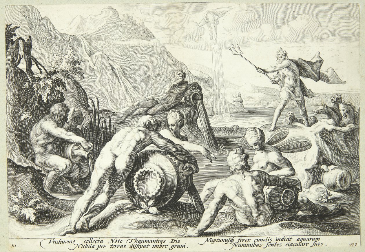 Neptune Plans the Destruction of Humanity by Hendrick Goltzius