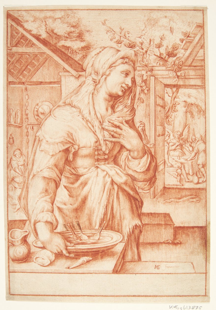 Sarah in the Kitchen by Hendrick Goltzius