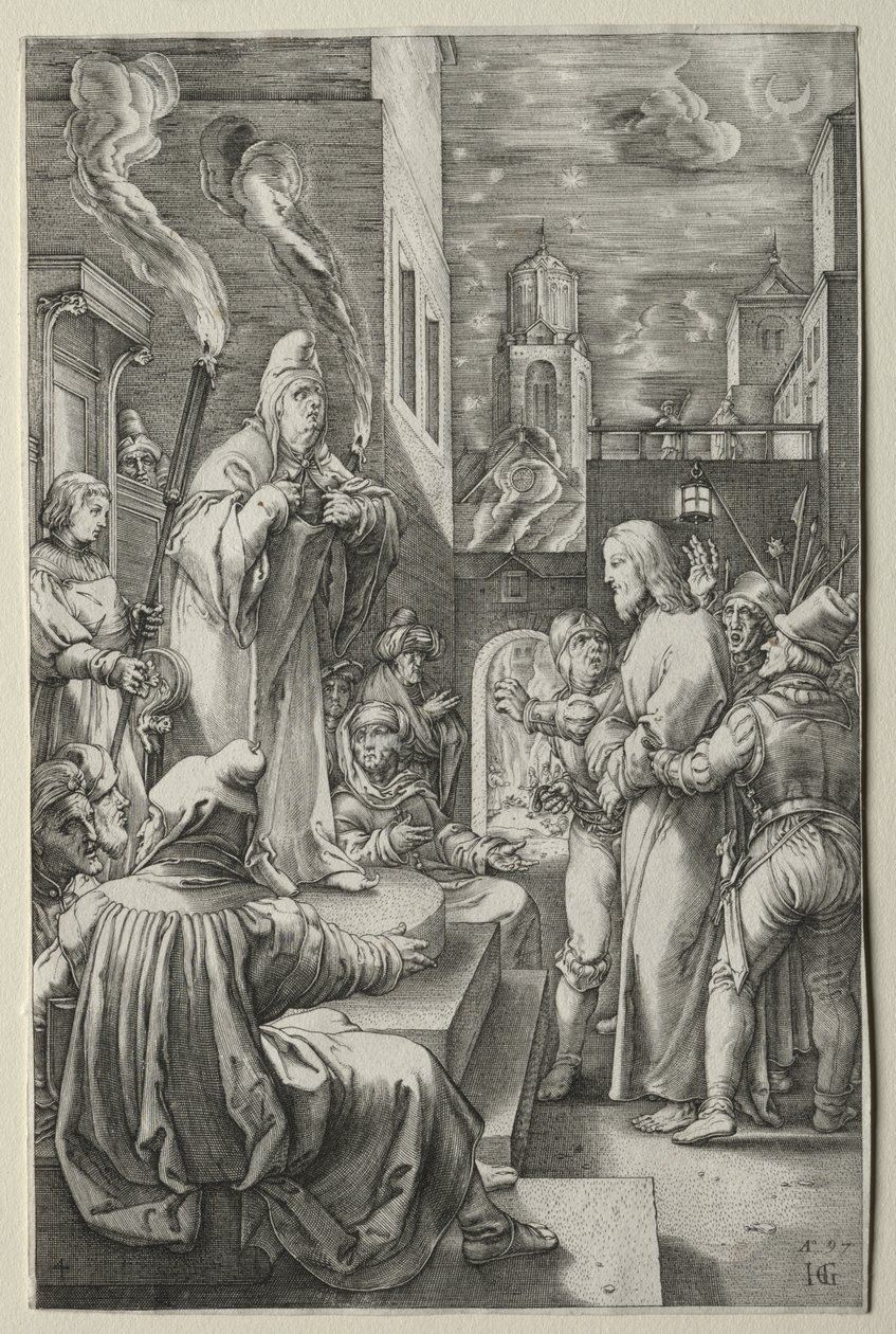 The Passion: Christ before Caiaphas by Hendrick Goltzius
