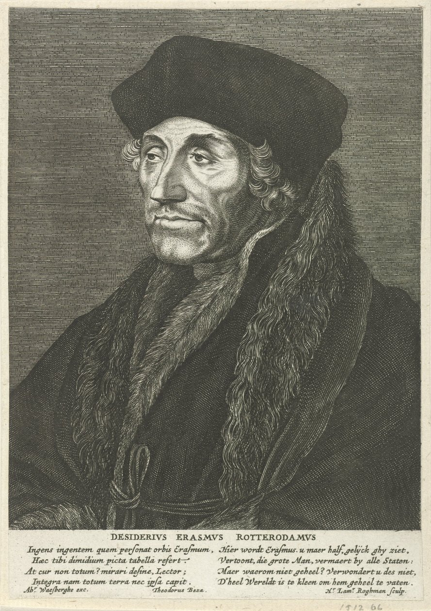 Portrait of Desiderius Erasmus by Hendrick Lambertsz. Roghman