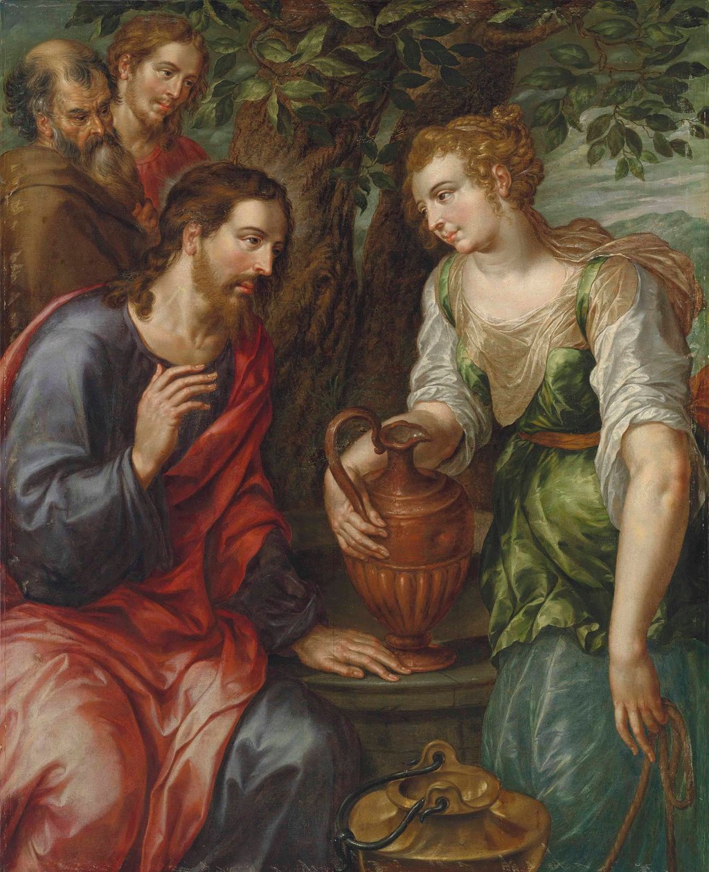 Christ and the Woman of Samaria by Hendrick de Clerck