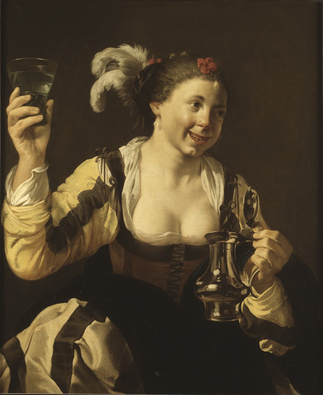 A Girl Holding a Glass, c.1620 by Hendrick ter Brugghen