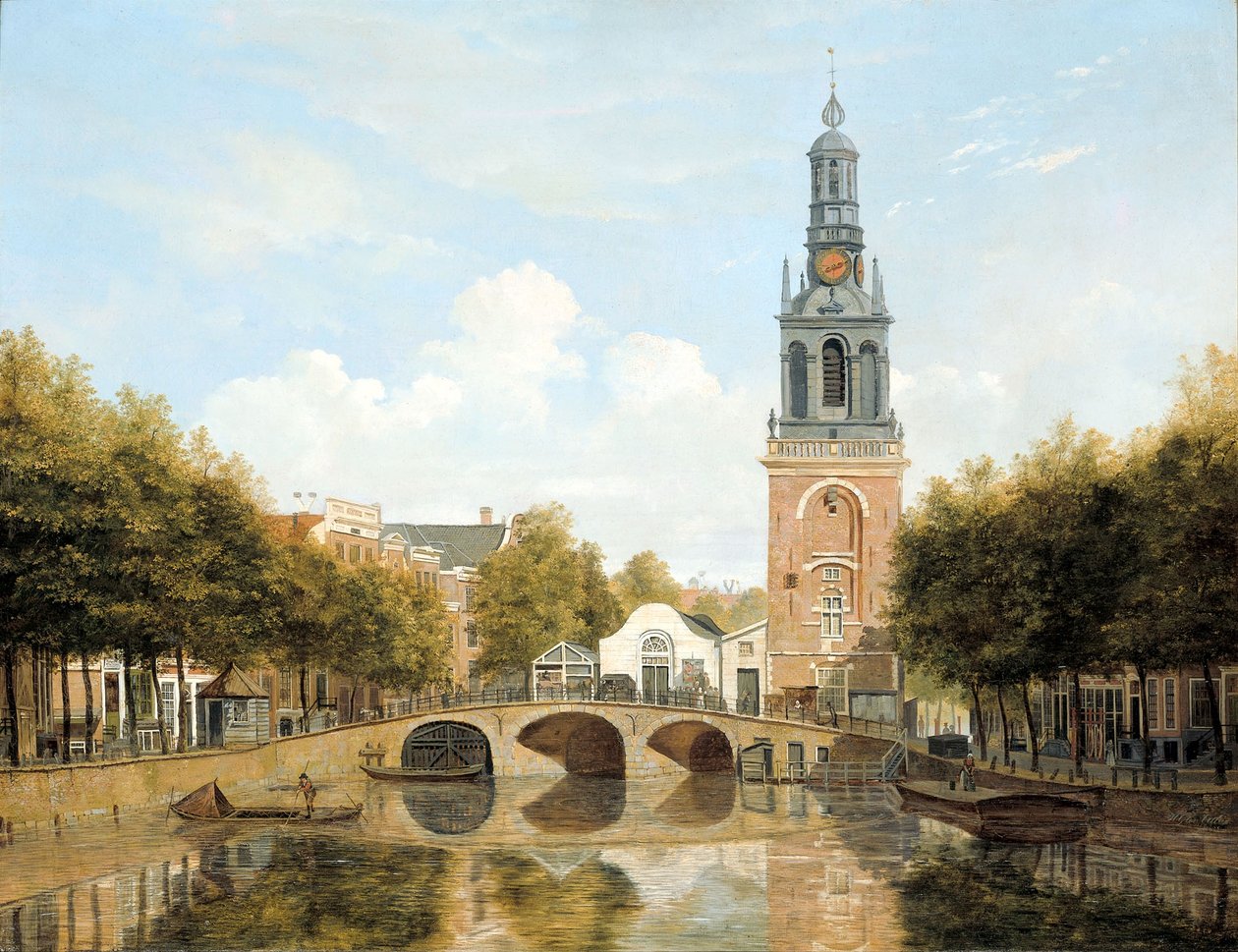 The Torensluis and the Jan Roodenpoortstoren in Amsterdam by Hendrik Gerrit ten Cate