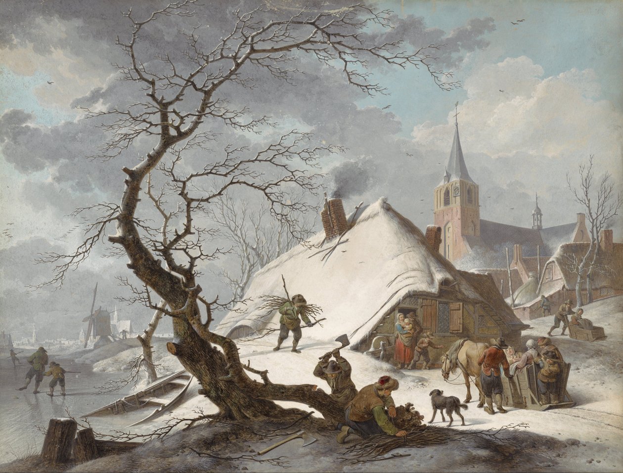 A Winter Scene by Hendrick de Meyer