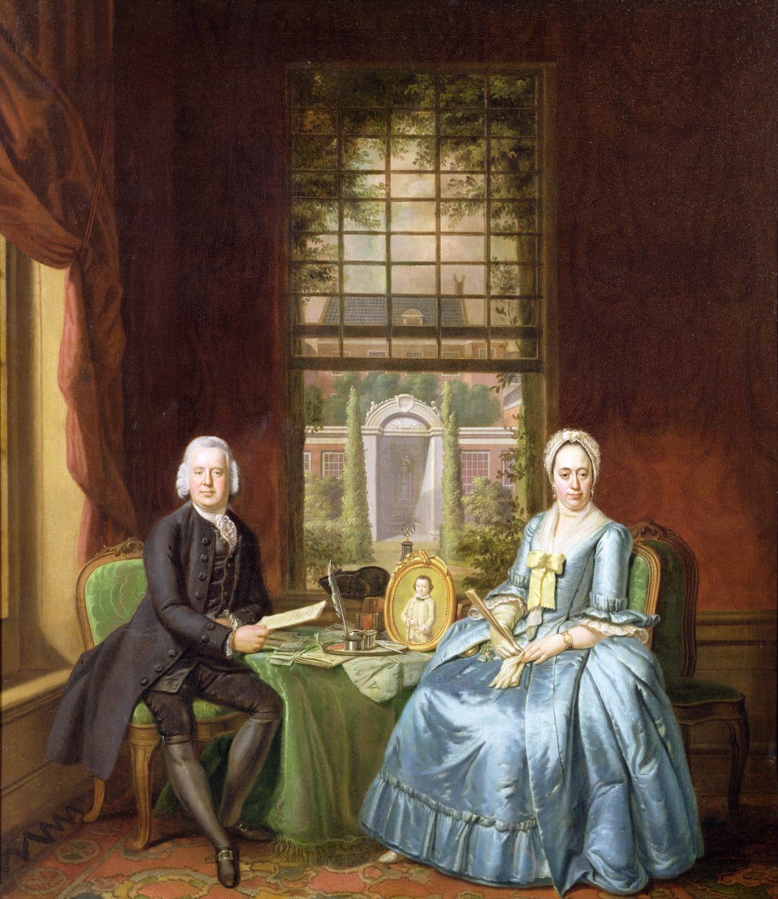 A Family Portrait of a Gentleman and His Wife by Hendrik Pothoven