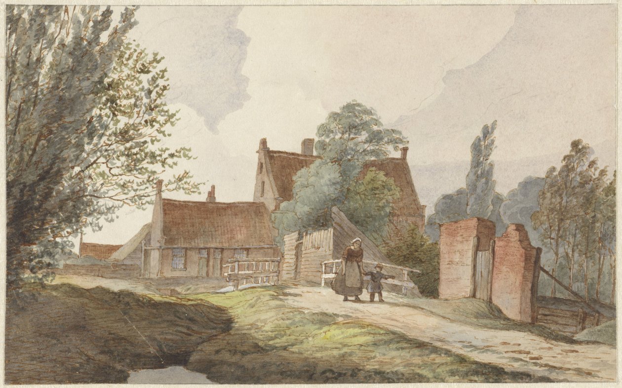 Houses along a Path near Amsterdam by Hendrik Abraham Klinkhamer
