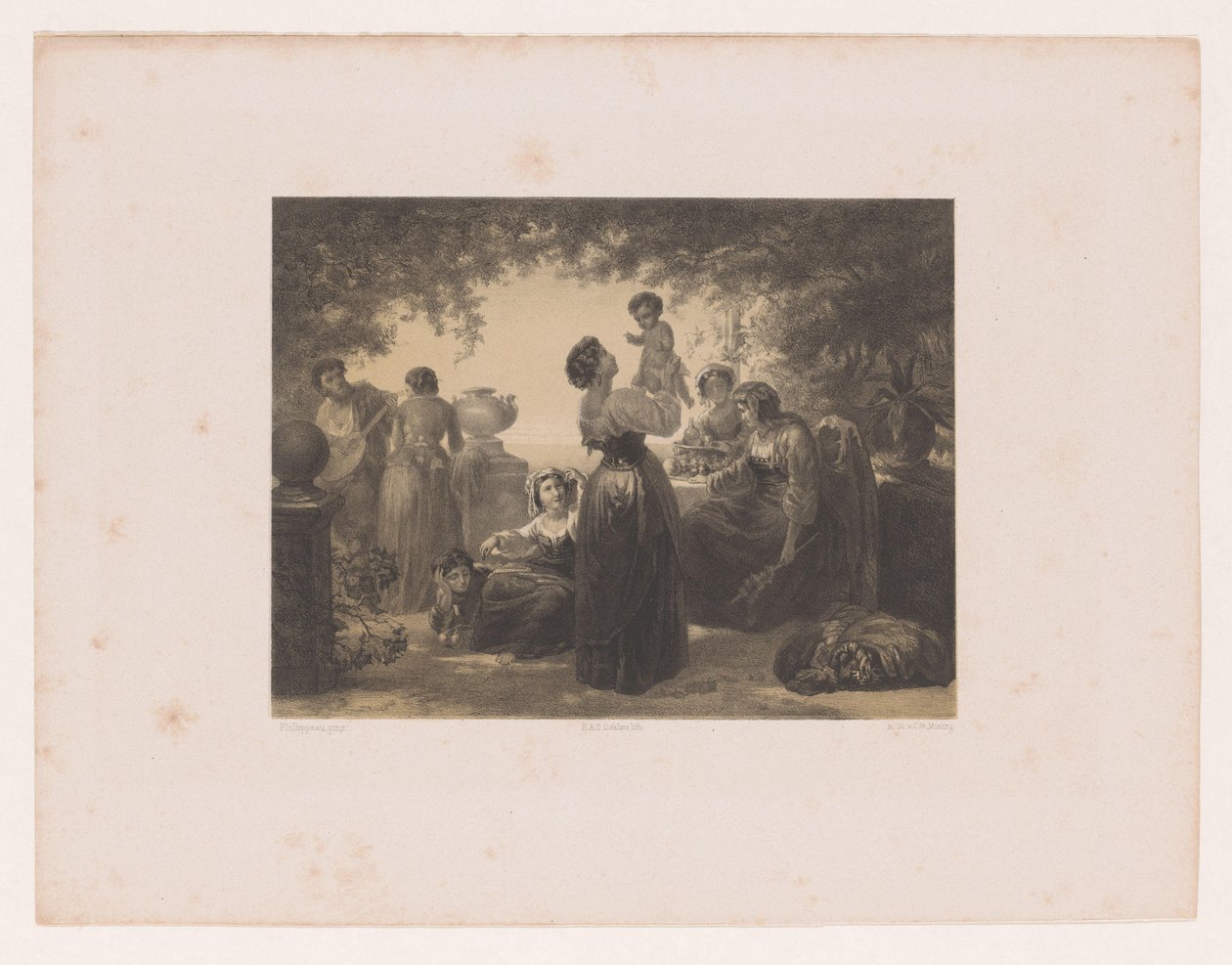 Italian Women at a Table by Hendrik Adriaan Christiaan Dekker