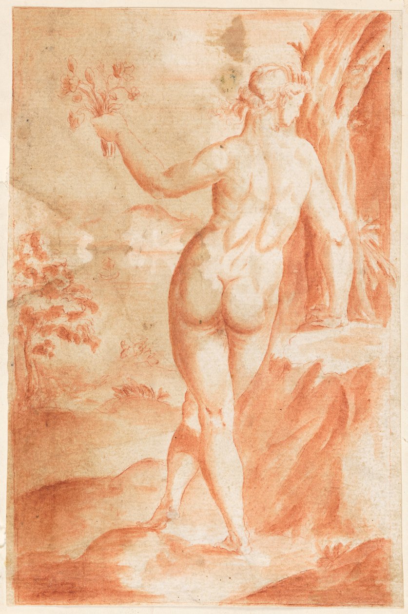 Study of a Nude Figure Outdoors by Hendrik Goltzius